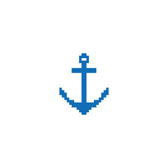  pixel anchor icon vector  pixel art for 8 bit game