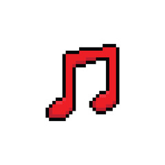  pixel Musical note icon vector music pixel art for 8 bit game