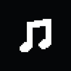  pixel Musical note icon vector music pixel art for 8 bit game