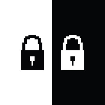  Pixel Lock Icon Vector  Pixel Art For 8 Bit Game