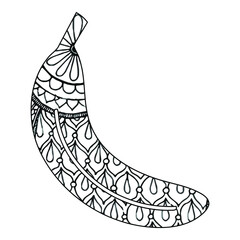 Mandala Banana Coloring Page For Kids