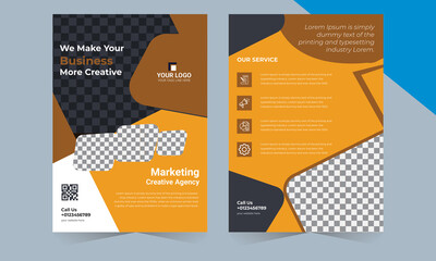Four business brochure flyer design layout template A4