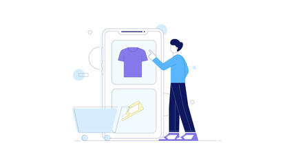 Flat illustration of online shopping