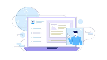 Flat illustration of online courses