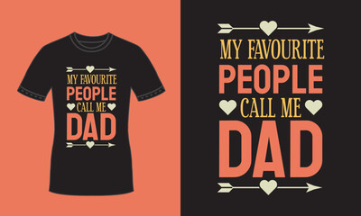 Colorful happy fathers day typography t shirt with love sign for girl dad premium vector