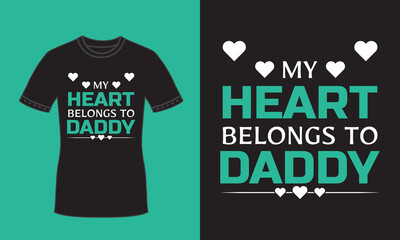 Green happy fathers day typography t shirt for boy dad with love sign premium vector 