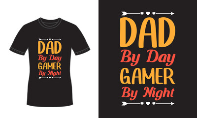 Retro happy fathers day typography t shirt for gamer dad premium vector
