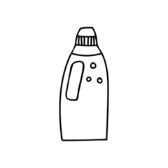 Detergent bottle doodle icon. Hand drawn detergent bottle icon in vector