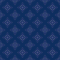 Swirl Pattern Vector. Blue and pink background with purple abstract flowers