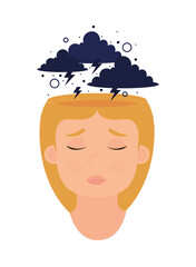 woman suffering mental disorder