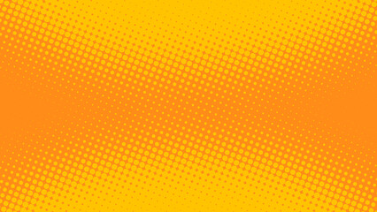 Fototapeta Pop art background in retro comics book style with halftone texture orange with yellow color. Superhero cartoon fun backdrop design, vector illustration eps10. obraz