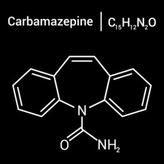 Fototapeta premium chemical structure of Carbamazepine (C15H12N2O)