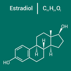 chemical structure of Estradiol (C18H24O2)