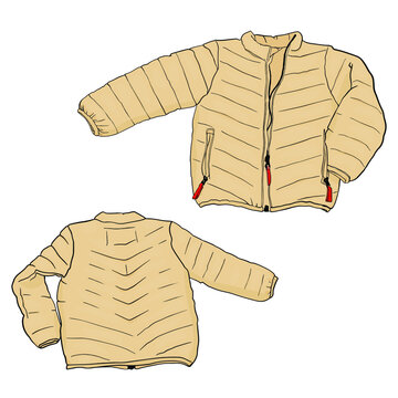 Isolated vector illustration of a jacket on a white background. Outerwear mocap, blank for a designer, logo, icon, market