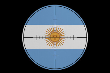 Sniper sight. Conceptual graphics in colors of national flag. Argentina