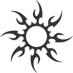 A beautiful illustration with tribal tattoo. Black color on white background.