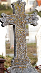 Historic tombstone in a graveyard in Stanley, Falkland Islands