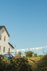 Laundry Hanging on the Clothes Line at an Amish House in Holmes County, Ohio