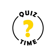 Quiz time circle message bubble with question mark emblem. Banner design for business and advertising. Vector illustration