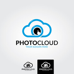 Photo cloud logo template - vector