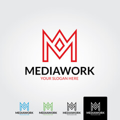 Letter m logo template - vector