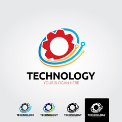 Technology logo template - vector