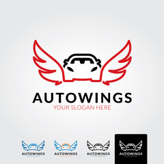 Auto wing logo template - vector