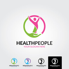 Health people logo template - vector