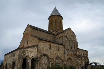 Fototapeta na wymiar Georgian orthodox St. George Cathedral at the Alaverdi Monastery, Kakheti Region, Georgia