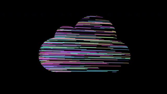 global technology, cloud computing IT symbol animation