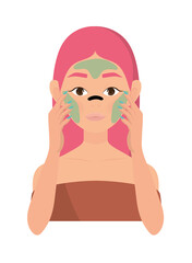 woman skin care routine