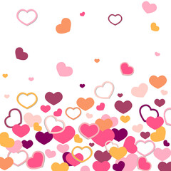 Valentine's day greeting card with hearts, vector illustration