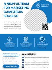 A4 Size of Modern brochure template, flyer design vector template, poster design layout space for photo background, vector illustration template blue style 4