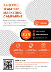 A4 Size of Modern brochure template, flyer design vector template, poster design layout space for photo background, vector illustration template  orange style 5