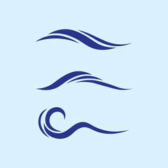 wave icon and water drop vector illustration design logo business