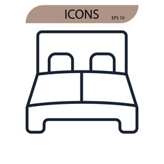 bedroom icons  symbol vector elements for infographic web