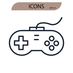 Game icons  symbol vector elements for infographic web