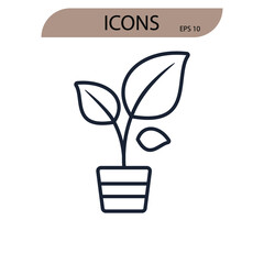 GARDENING icons  symbol vector elements for infographic web