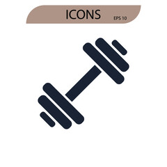 Gym icons  symbol vector elements for infographic web