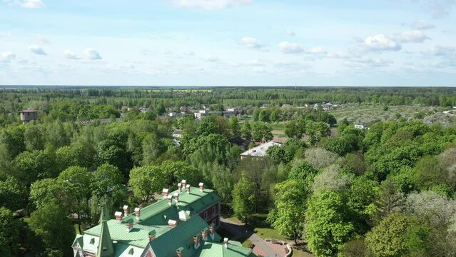 Manor-park Complex Gatowski-Poklevsky-Kozell Estate On Bank Of River Dobosna. Krasny Bereg Red Beach. Zhlobin district. RED BEACH VILLAGE. The city Krasnyj bereg. 
