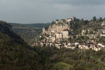 Fototapeta na wymiar Paisaje de Rocamadour en Francia.