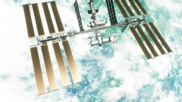 Amazing view of the International Space Station - ISS - seen orbiting the Earth
