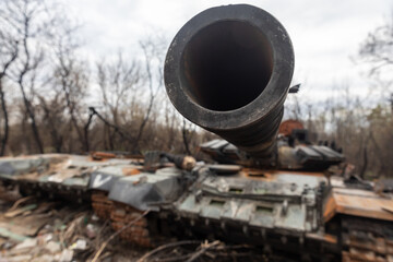 Destroyed tanks of Russian invaders in the vicinity of Kyiv