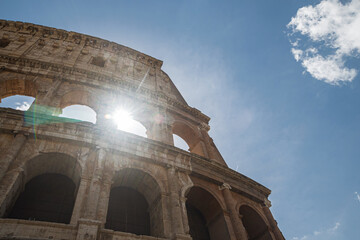 Colosseum in Rome, Italy. Tourist magnet for visitors. Popular place for walking.