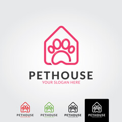 Pet house logo template - vector