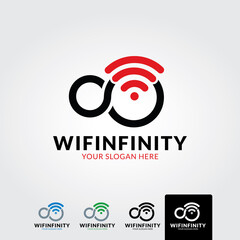 Wifi infinity logo template - vector