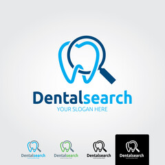 Dental search logo template - vector
