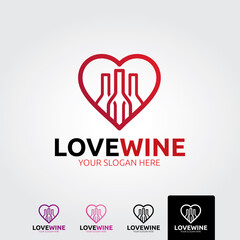 Love wine logo template - vector