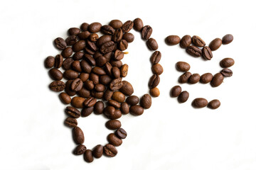 coffee beans on white background