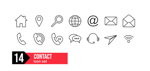 Zestaw ikon kontakt, komunikacja - obrazy, fototapety, plakaty